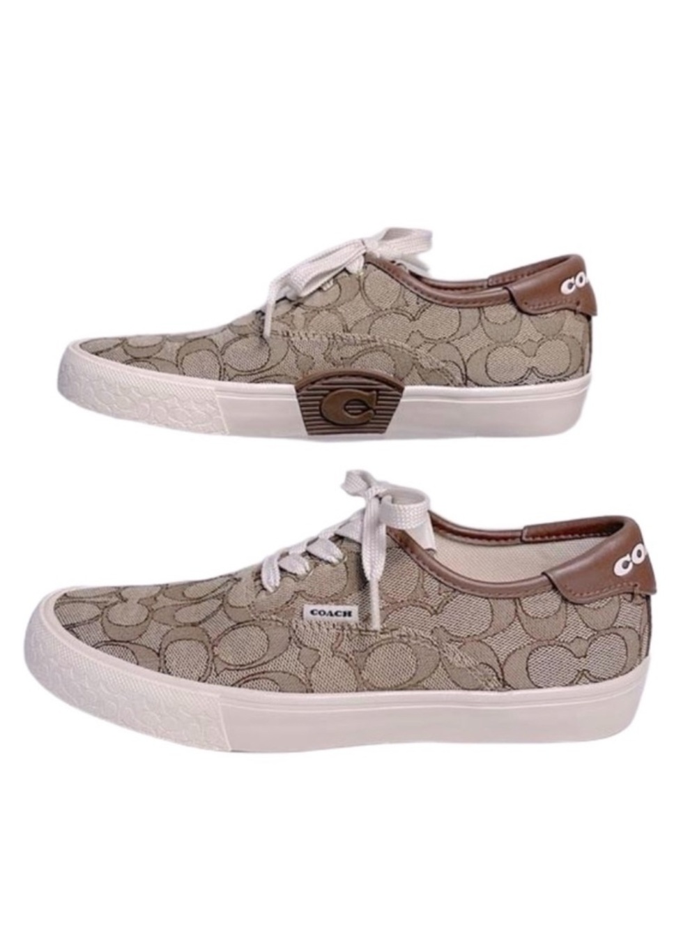 COACH CitySole Skateboarding Signature Logo Shoes Women's Sneakers Khaki Size 7